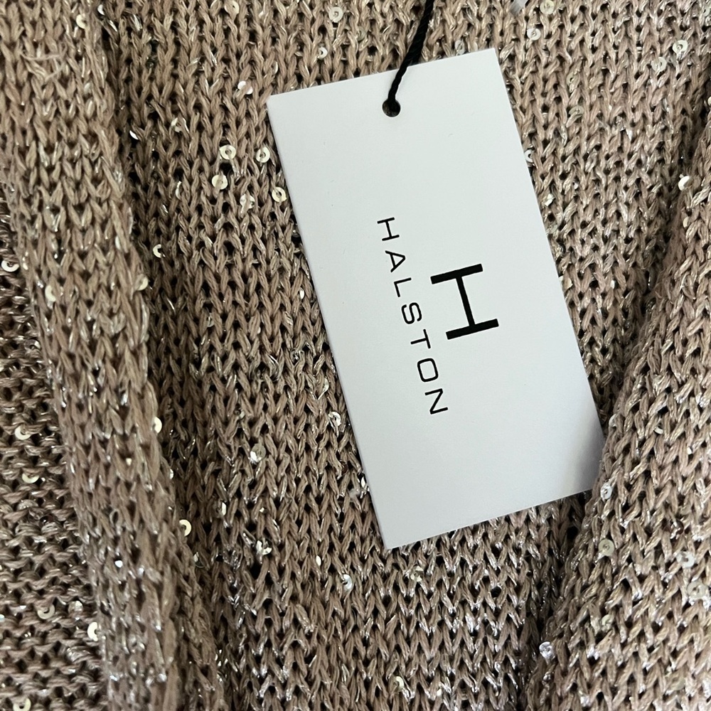 Halston Micro-sequined Knit Cardigan with Belt NWT - Picture 5 of 5
